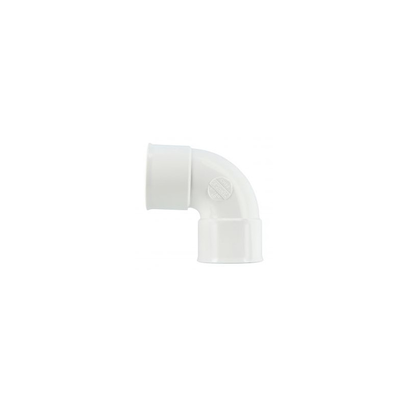 Nicoll Coude PVC Blanc FF 87°30 Ø50 - Raccord Évacuation Double Emboîture